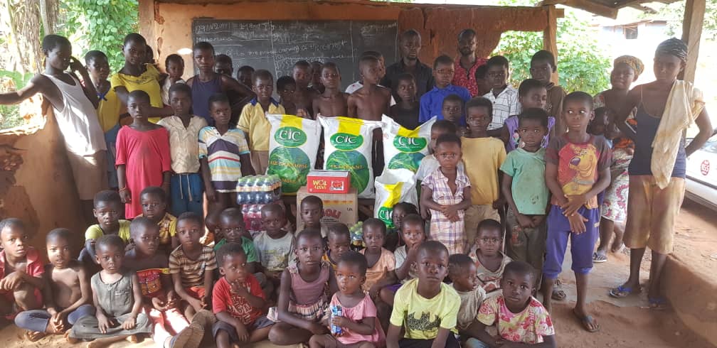 Food and beverages delivered for the village children of Akwatiakwaso, Ghana - 1