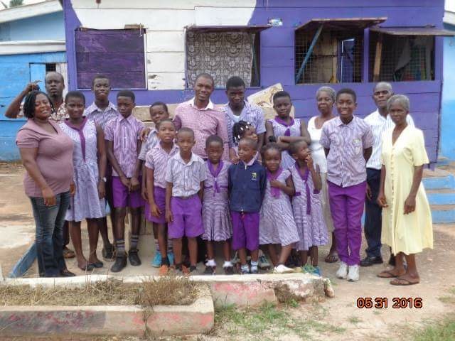 Mr. Abraham Amoah Yirenkyi,  Mr. Ransford Okai, School team, some students 